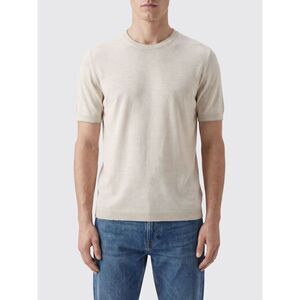 Brooksfield Men Brooksfield Crewneck T-Shirt In Linen Blend With Ribbed Edges